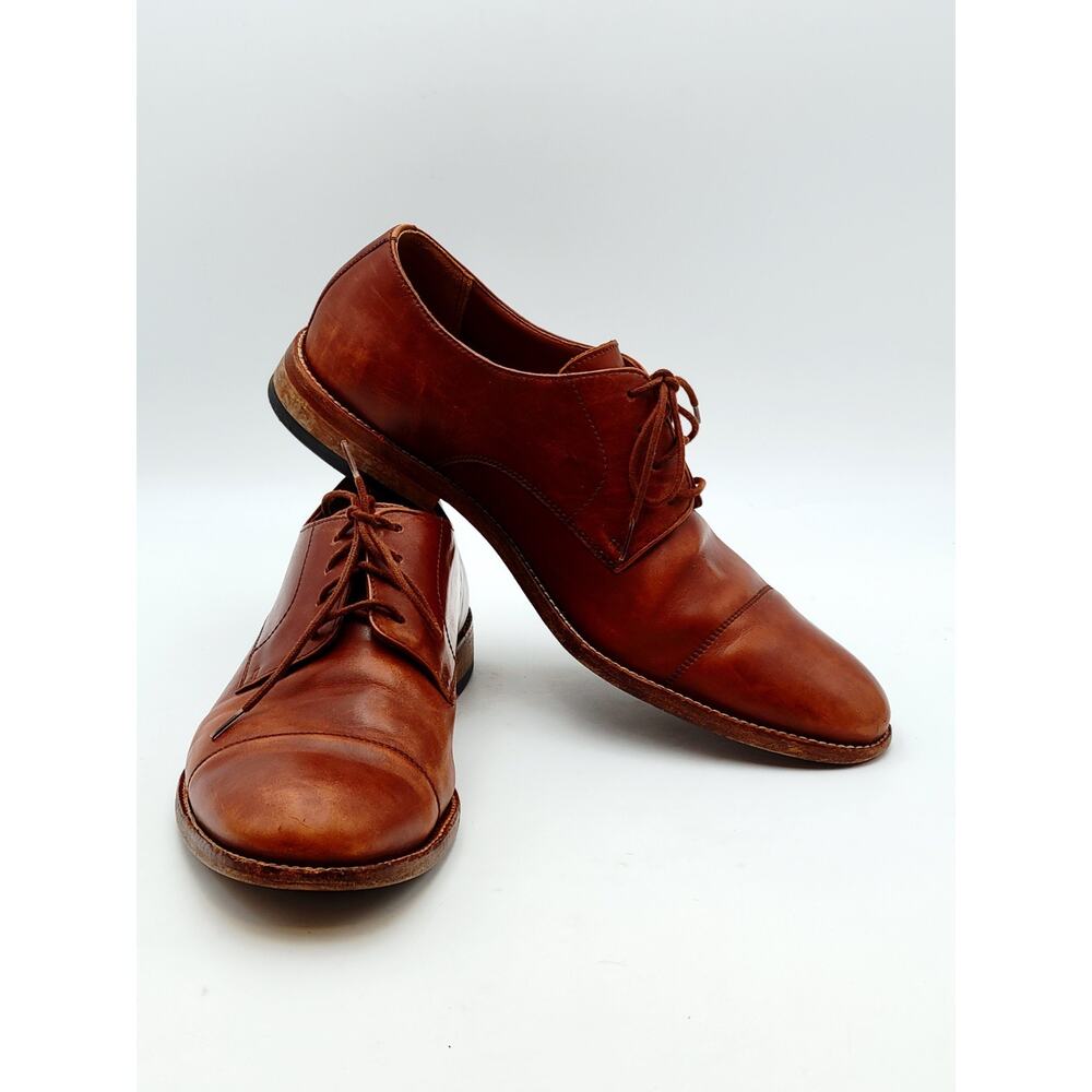 Clarks Mens Un Hugh Cap Brown Leather Dress Oxford Shoes Sz 10.5 M